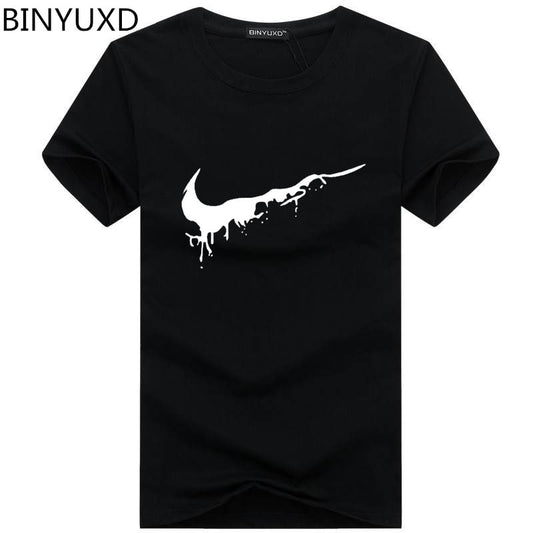 BINYUXD Newest 2019 Summer Men T-shirt Fashion Brand Logo Print Cotton T shirt Men Trend Casual Short sleeve Tshirt Tops tee