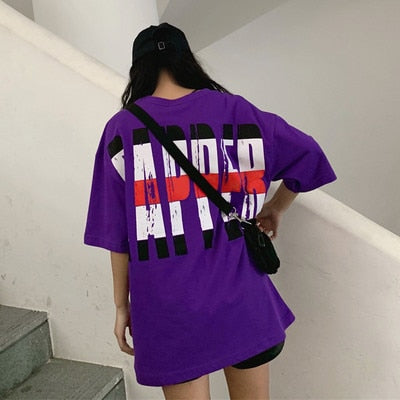 Harajuku Ulzzang Oversize tshirt cartoon Print Short Sleeve T-Shirts Korean Style Women Loose Summer T shirt Female Casual tops