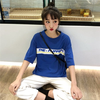 Harajuku Ulzzang Oversize tshirt cartoon Print Short Sleeve T-Shirts Korean Style Women Loose Summer T shirt Female Casual tops