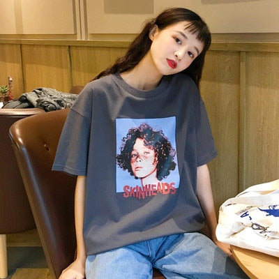 Harajuku Ulzzang Oversize tshirt cartoon Print Short Sleeve T-Shirts Korean Style Women Loose Summer T shirt Female Casual tops