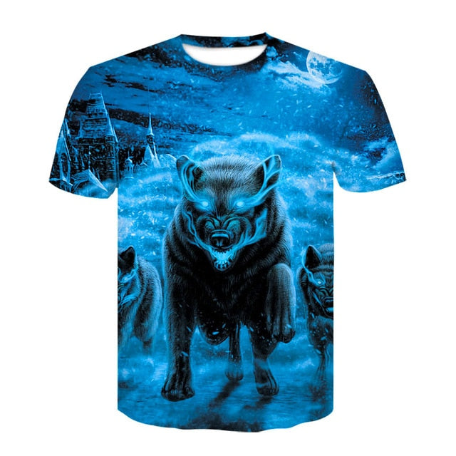 2019 Newest Harajuku Wolf 3D Print Cool T-shirt Men/Women Summer Tops Tees T shirt Fashion t shirts M- 4XL