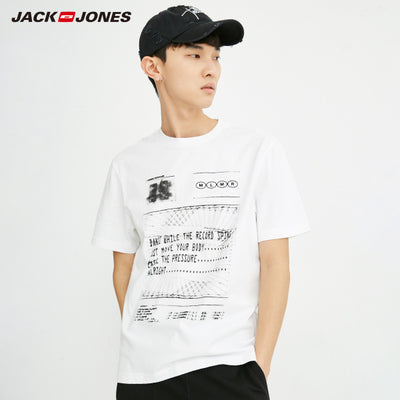 JackJones 100% cotton short-sleeved T-shirt with fashion character pattern MLMR|218201566