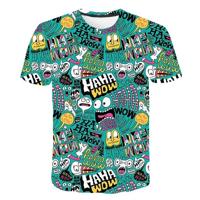 Simpson Snoopy and other animation printing T-shirts with round collar and short sleeves in summer