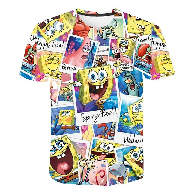 Simpson Snoopy and other animation printing T-shirts with round collar and short sleeves in summer