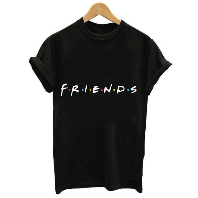 Harujuku Kawaii Tops Friends Tv T Shirt Women Korean Style Fashion Tshirt Ulzzang Black T Shirt Letter Printed Tumblr Tees