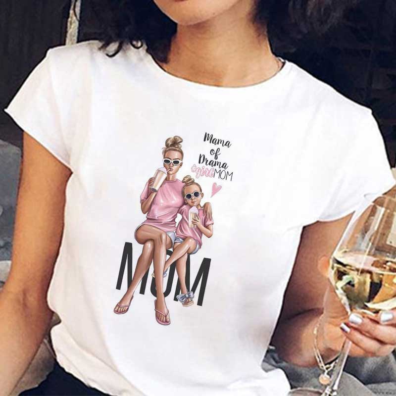 New Arrival 2019 T Shirt Vogue Tee Shirt Korean Fashion Clothing Harajuku Kawaii White Tshirt Super Mom Female T-shirt Mother's