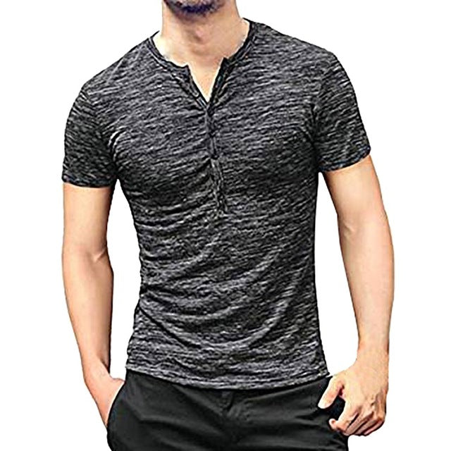 2019 new style T shirt hot sales Men's Summer New Pure Button Short Sleeves Comfortable Fashion Blouse Top high quality