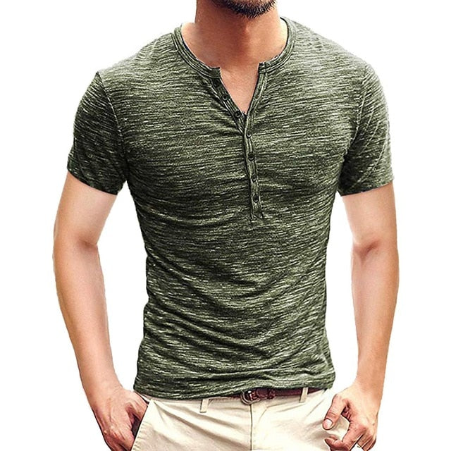 2019 new style T shirt hot sales Men's Summer New Pure Button Short Sleeves Comfortable Fashion Blouse Top high quality