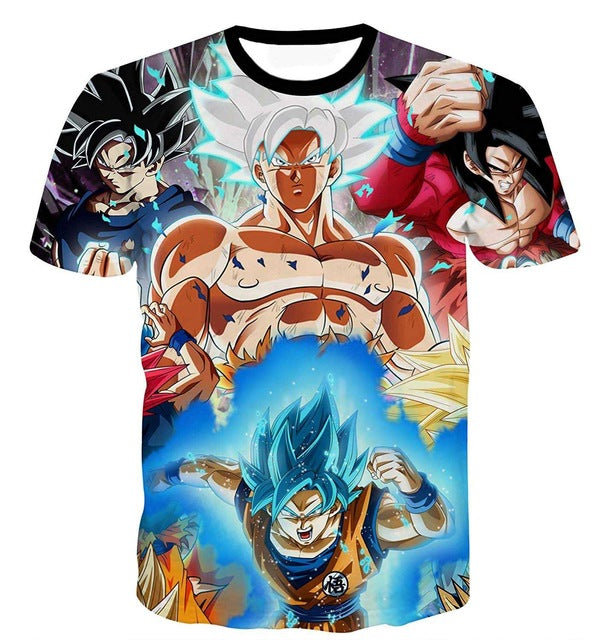 New Dragon Ball Z T-shirts Men's Summer 3D Print Super Saiyan Son Goku Black Vegeta Battle Dragonball Casual T Shirt Tops Tee