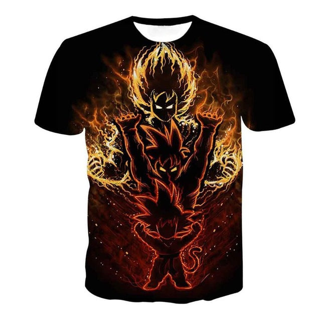 New Dragon Ball Z T-shirts Men's Summer 3D Print Super Saiyan Son Goku Black Vegeta Battle Dragonball Casual T Shirt Tops Tee