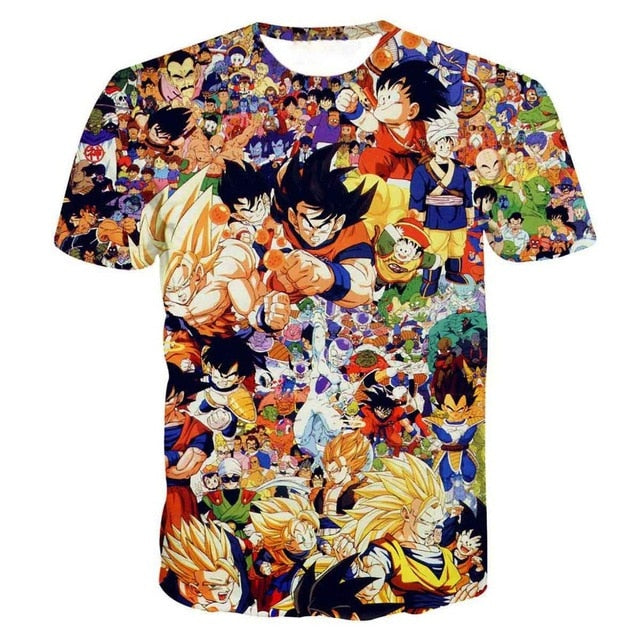 New Dragon Ball Z T-shirts Men's Summer 3D Print Super Saiyan Son Goku Black Vegeta Battle Dragonball Casual T Shirt Tops Tee