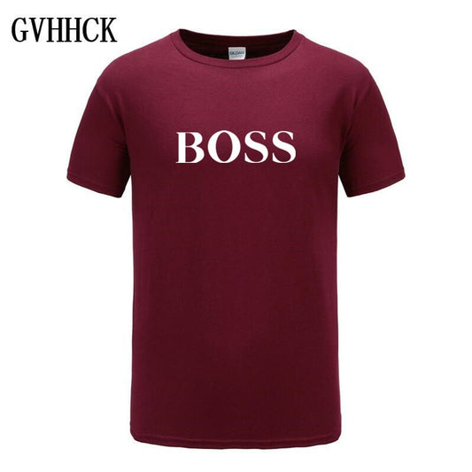 Free shipping T Shirt Mens 100% cotton NEW T-shirts BIG BOSS letter print Tee Short Sleeve High Quality Boy Tshirt TOPS boyfrie