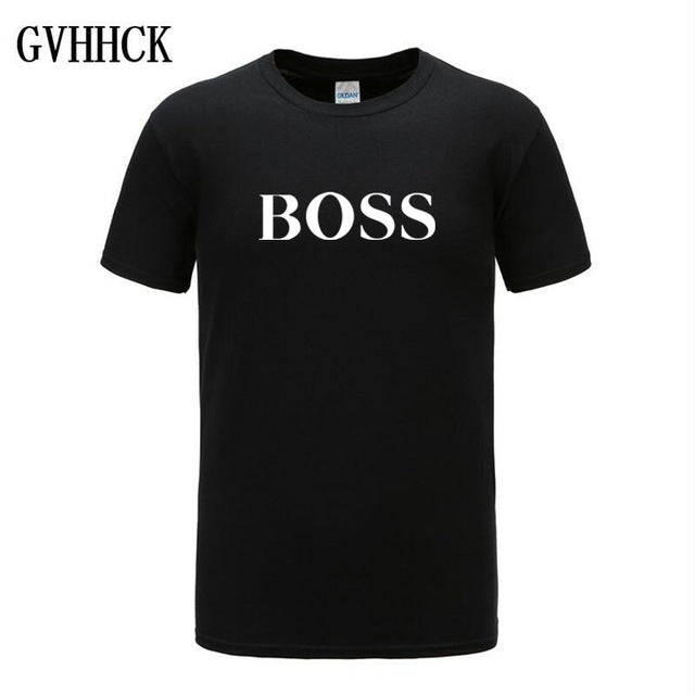 Free shipping T Shirt Mens 100% cotton NEW T-shirts BIG BOSS letter print Tee Short Sleeve High Quality Boy Tshirt TOPS boyfrie