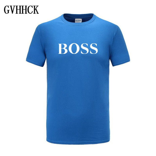 Free shipping T Shirt Mens 100% cotton NEW T-shirts BIG BOSS letter print Tee Short Sleeve High Quality Boy Tshirt TOPS boyfrie