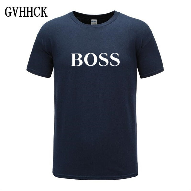 Free shipping T Shirt Mens 100% cotton NEW T-shirts BIG BOSS letter print Tee Short Sleeve High Quality Boy Tshirt TOPS boyfrie