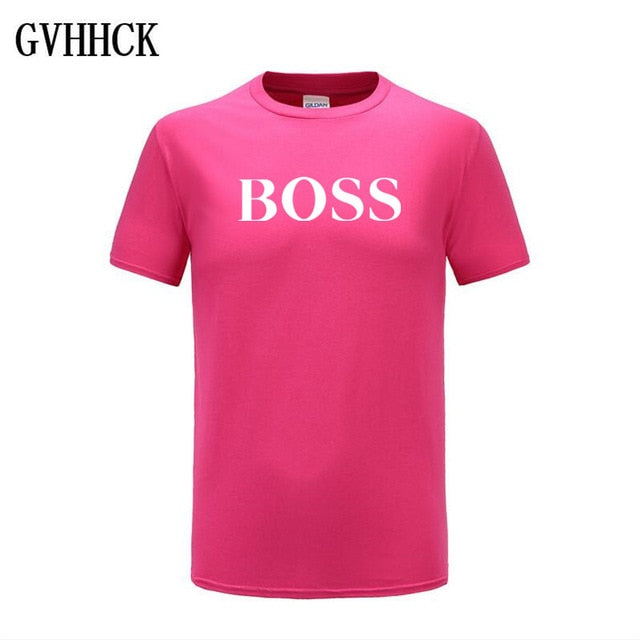 Free shipping T Shirt Mens 100% cotton NEW T-shirts BIG BOSS letter print Tee Short Sleeve High Quality Boy Tshirt TOPS boyfrie