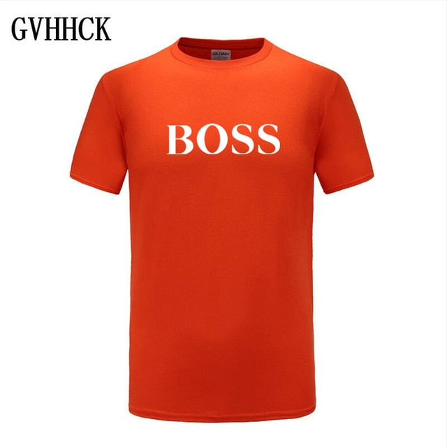 Free shipping T Shirt Mens 100% cotton NEW T-shirts BIG BOSS letter print Tee Short Sleeve High Quality Boy Tshirt TOPS boyfrie