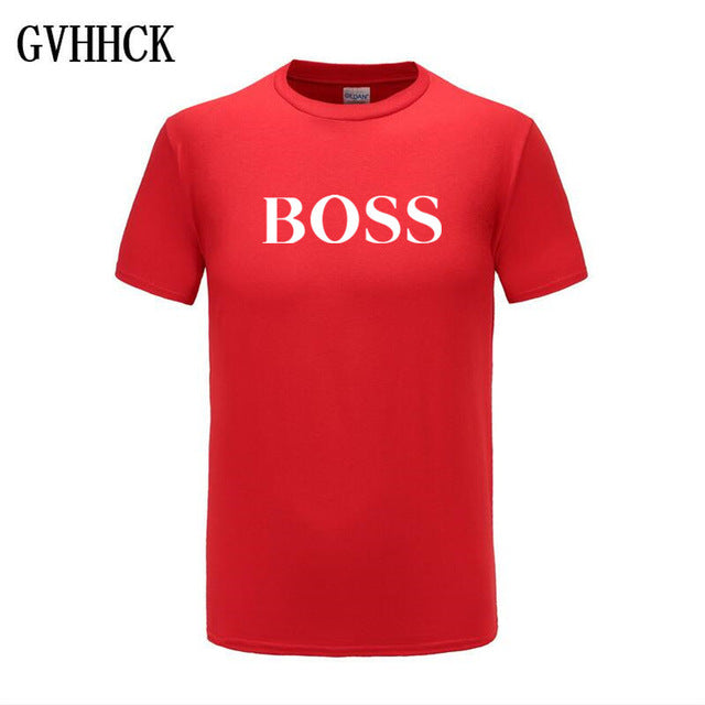 Free shipping T Shirt Mens 100% cotton NEW T-shirts BIG BOSS letter print Tee Short Sleeve High Quality Boy Tshirt TOPS boyfrie