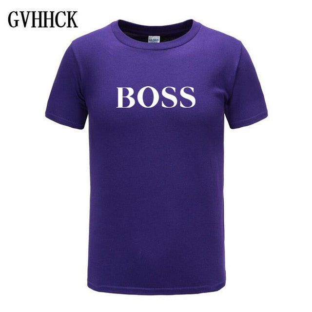 Free shipping T Shirt Mens 100% cotton NEW T-shirts BIG BOSS letter print Tee Short Sleeve High Quality Boy Tshirt TOPS boyfrie