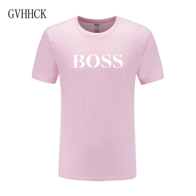 Free shipping T Shirt Mens 100% cotton NEW T-shirts BIG BOSS letter print Tee Short Sleeve High Quality Boy Tshirt TOPS boyfrie