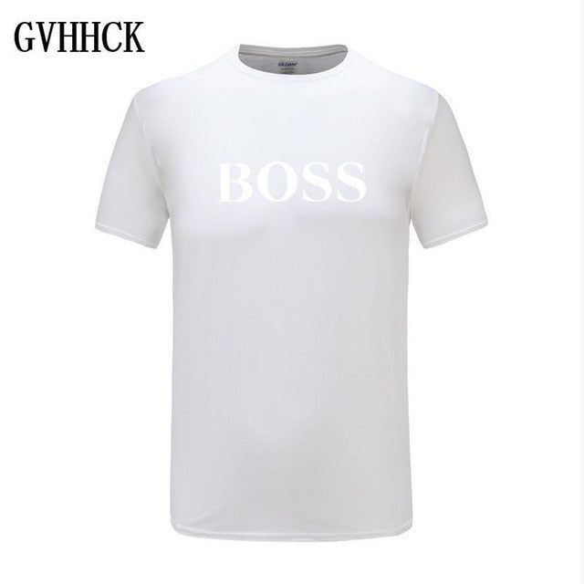 Free shipping T Shirt Mens 100% cotton NEW T-shirts BIG BOSS letter print Tee Short Sleeve High Quality Boy Tshirt TOPS boyfrie