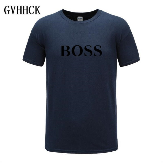 Free shipping T Shirt Mens 100% cotton NEW T-shirts BIG BOSS letter print Tee Short Sleeve High Quality Boy Tshirt TOPS boyfrie