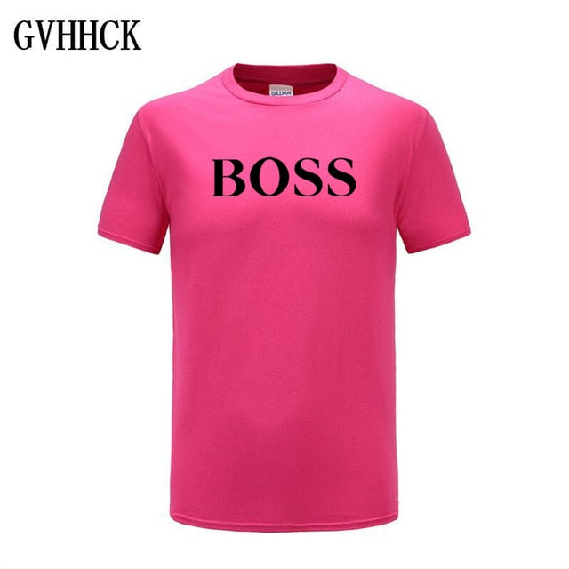 Free shipping T Shirt Mens 100% cotton NEW T-shirts BIG BOSS letter print Tee Short Sleeve High Quality Boy Tshirt TOPS boyfrie