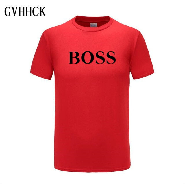 Free shipping T Shirt Mens 100% cotton NEW T-shirts BIG BOSS letter print Tee Short Sleeve High Quality Boy Tshirt TOPS boyfrie