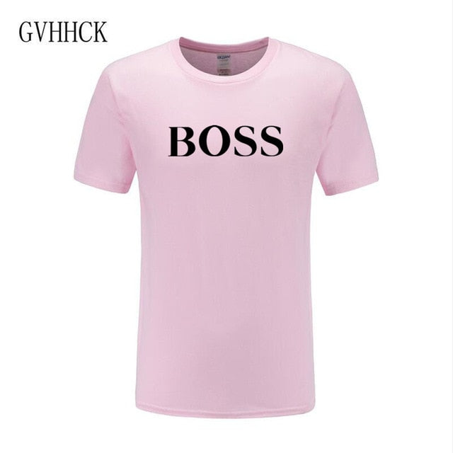 Free shipping T Shirt Mens 100% cotton NEW T-shirts BIG BOSS letter print Tee Short Sleeve High Quality Boy Tshirt TOPS boyfrie