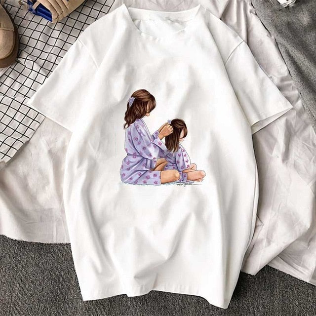 Korean Fashion Clothing 2019 New Arrival T Shirt Tee Shirt Super Mom Female T-shirt Mother's Harajuku Kawaii White Tshirt Women