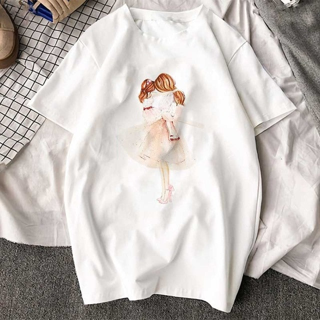 Korean Fashion Clothing 2019 New Arrival T Shirt Tee Shirt Super Mom Female T-shirt Mother's Harajuku Kawaii White Tshirt Women