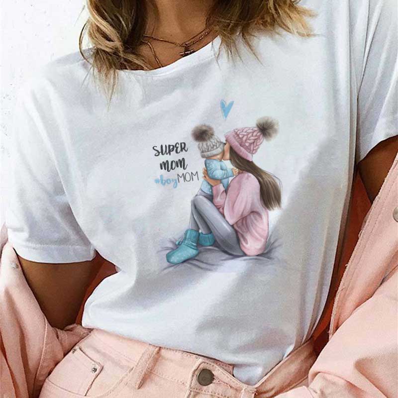 New Arrival 2019 Vogue T Shirt Tee Shirt Super Mom Female T-shirt Mother's Harajuku Kawaii White Tshirt Korean Fashion Clothing