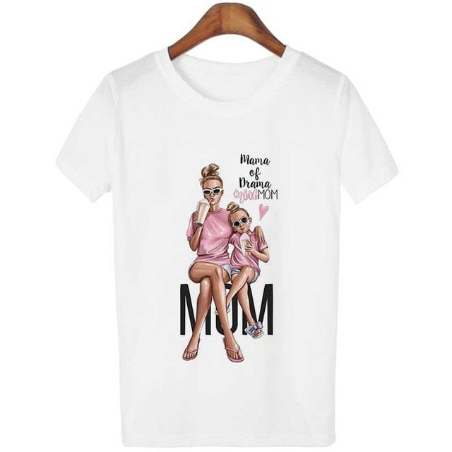 New Arrival 2019 Vogue T Shirt Tee Shirt Super Mom Female T-shirt Mother's Harajuku Kawaii White Tshirt Korean Fashion Clothing