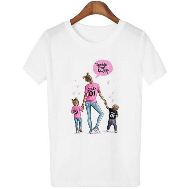 New Arrival 2019 Vogue T Shirt Tee Shirt Super Mom Female T-shirt Mother's Harajuku Kawaii White Tshirt Korean Fashion Clothing