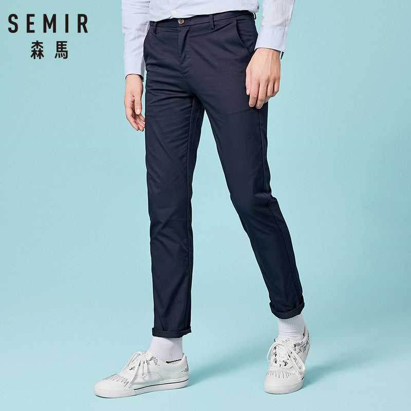 SEMIR 2019 Spring Winter New Casual Pants Men Cotton Slim Fit Chinos Fashion Trousers Male Brand Clothing Plus Size business