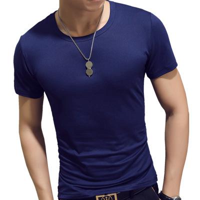 2019 New Summer Solid Men's T-shirt Fashion V Neck Short Sleeve T Shirt Men Clothing Trend Casual Slim Fit Top Tees