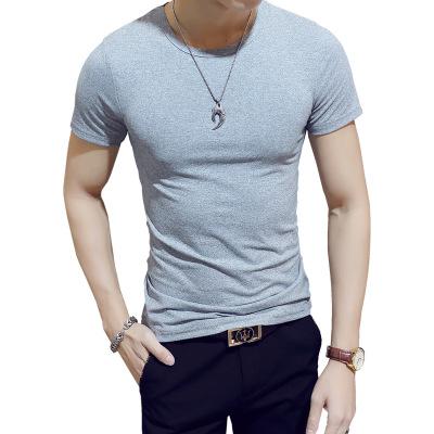 2019 New Summer Solid Men's T-shirt Fashion V Neck Short Sleeve T Shirt Men Clothing Trend Casual Slim Fit Top Tees