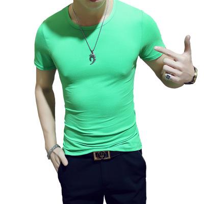 2019 New Summer Solid Men's T-shirt Fashion V Neck Short Sleeve T Shirt Men Clothing Trend Casual Slim Fit Top Tees