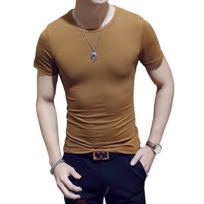 2019 New Summer Solid Men's T-shirt Fashion V Neck Short Sleeve T Shirt Men Clothing Trend Casual Slim Fit Top Tees