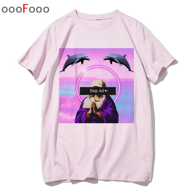 vaporwave T Shirt Harajuk Tops t-shirt Sad Girl Retro Anime Men aesthetic Fashion Japanese male/women Tee Shirt sexy tshirt