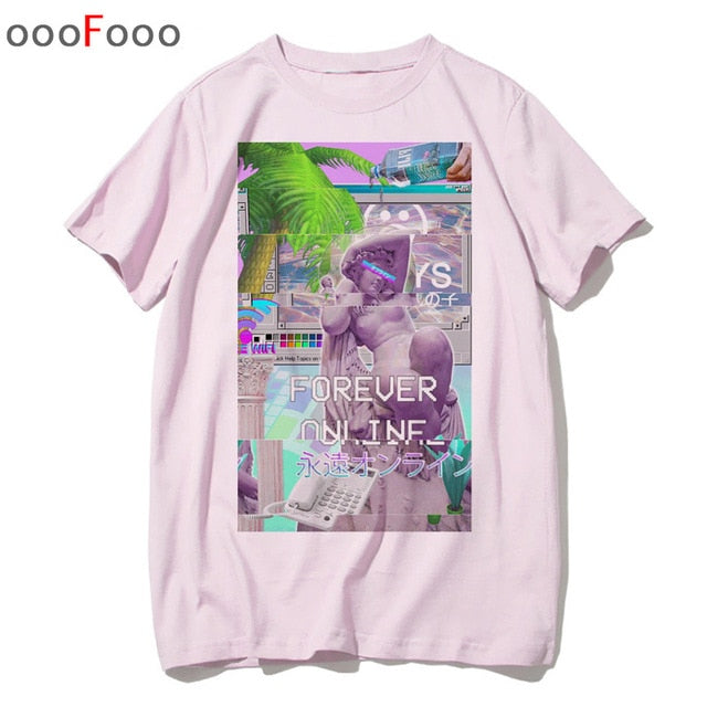 vaporwave T Shirt Harajuk Tops t-shirt Sad Girl Retro Anime Men aesthetic Fashion Japanese male/women Tee Shirt sexy tshirt