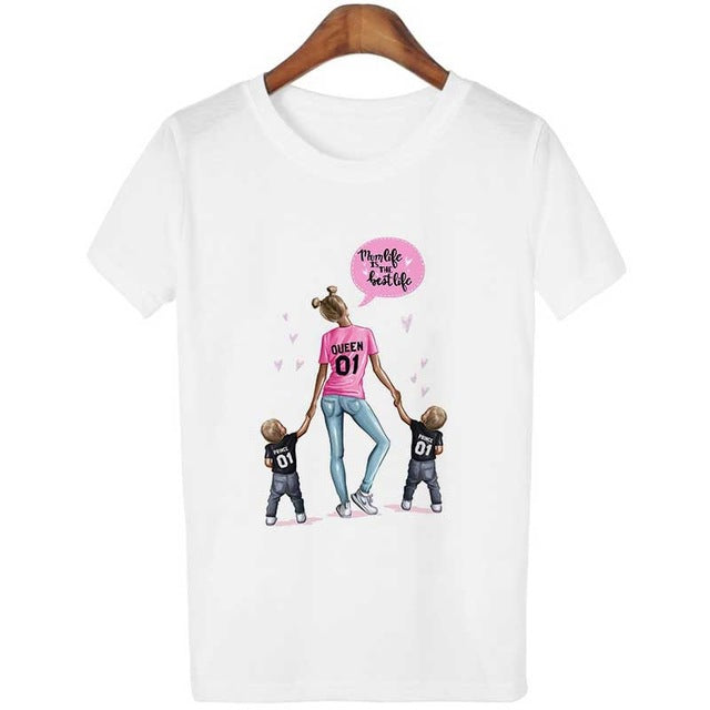 New Arrival 2019 T Shirt Vogue Tee Shirt Korean Fashion Clothing Harajuku Kawaii White Tshirt Super Mom Female T-shirt Mother's