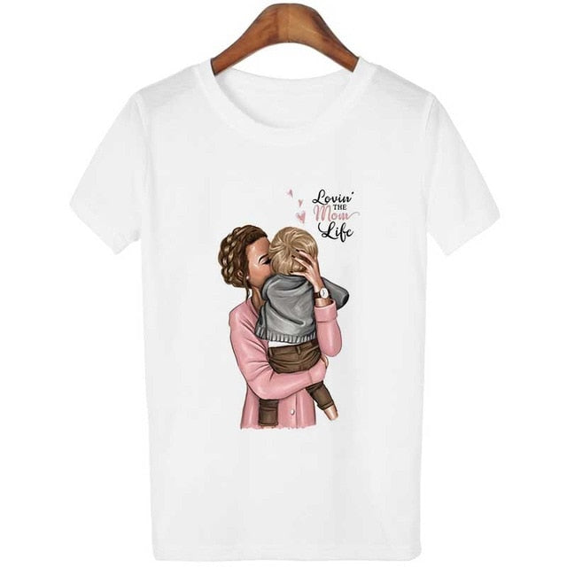 New Arrival 2019 T Shirt Vogue Tee Shirt Korean Fashion Clothing Harajuku Kawaii White Tshirt Super Mom Female T-shirt Mother's