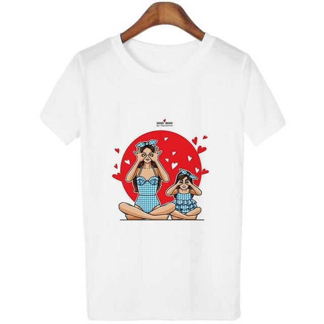 New Arrival 2019 T Shirt Vogue Tee Shirt Korean Fashion Clothing Harajuku Kawaii White Tshirt Super Mom Female T-shirt Mother's