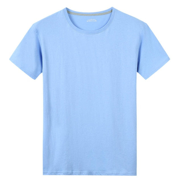 Free Ship T-Shirts Men Women 100% Cotton Summer Short Solid Male Female Basic Tshirts Plain Round Neck Plus Size 5XL Tees shirt