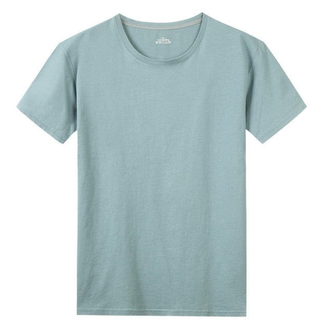 Free Ship T-Shirts Men Women 100% Cotton Summer Short Solid Male Female Basic Tshirts Plain Round Neck Plus Size 5XL Tees shirt