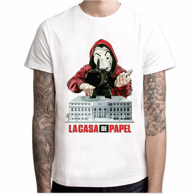 T shirt men Funny Design La Casa De Papel T Shirt Money Heist Tees TV Series Tshirts Men Short Sleeve House of Paper T-Shirt