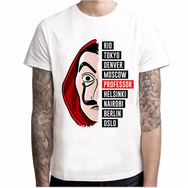 T shirt men Funny Design La Casa De Papel T Shirt Money Heist Tees TV Series Tshirts Men Short Sleeve House of Paper T-Shirt