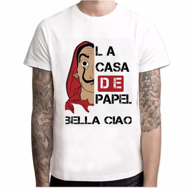 T shirt men Funny Design La Casa De Papel T Shirt Money Heist Tees TV Series Tshirts Men Short Sleeve House of Paper T-Shirt