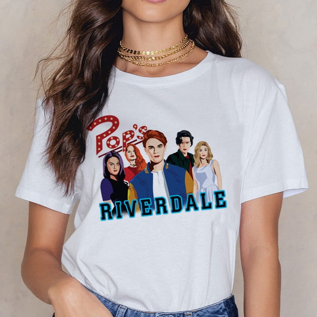 Riverdale Southside T Shirt  Women 90s South Side Serpents Vintage T-shirt Harajuku Ullzang Tshirt Snake Print Top Tees Female